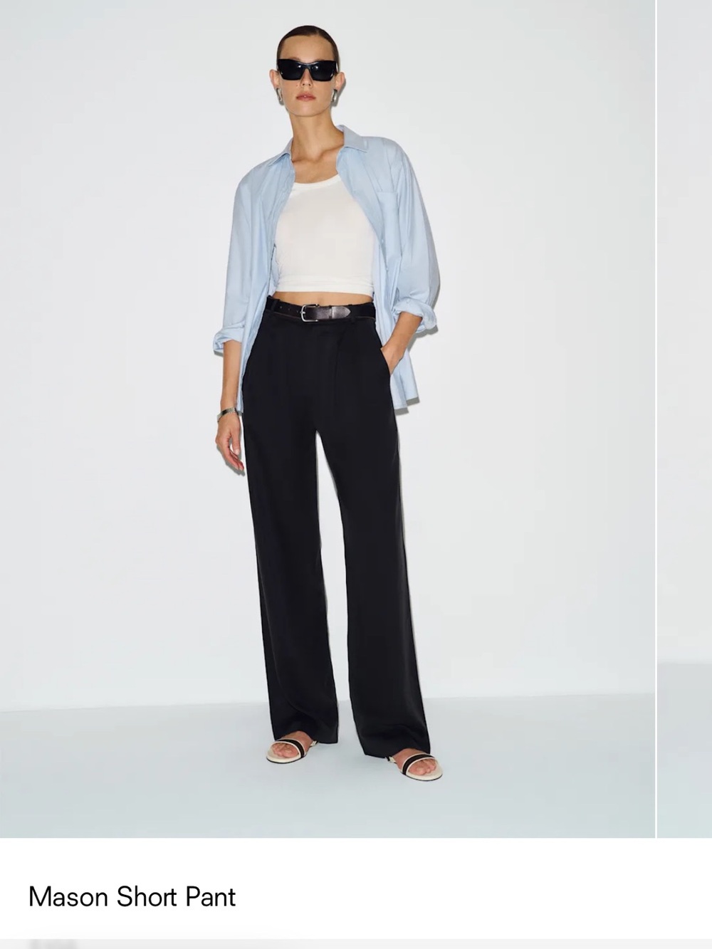 Reformation Mason Trouser Pants in Black 2P